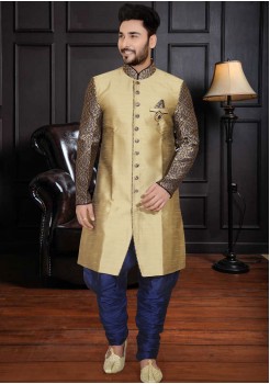 DESIGNER DEEP GOLD INDO WESTERN SHERWANI